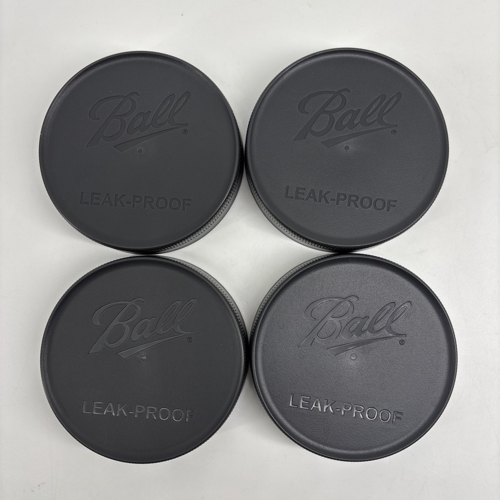 4 Wide Mouth Ball Lids Mason Jar Storage Leak Proof BPA Free Freezer Safe New